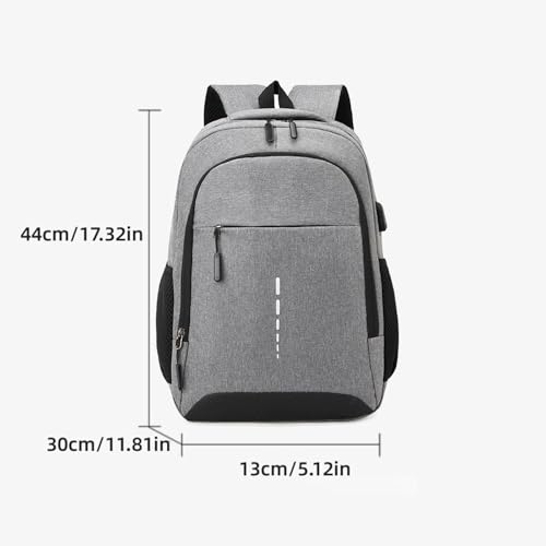 Anti Theft College Backpack With USB Charging Interface Waterproof Large Multi Pocket Laptop Travel Nylon Backpacks for Men Women Business Commuter Backpacks Daily Work Travel Airplane Use Grey - color: Grey
