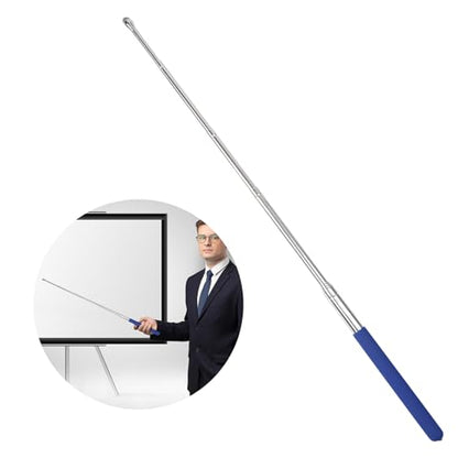 Retractable Teacher Pointer 𝟑𝟗.𝟓'', Pointer Stick with 𝗦𝘁𝘆𝗹𝘂𝘀 Smooth Sensitive Tablet Pen Stylus Pen, Teacher Coach Presenter Pointer Blue - color: Blue