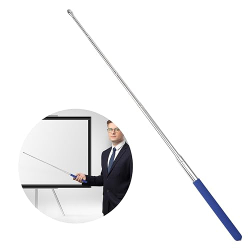 Retractable Teacher Pointer 𝟑𝟗.𝟓'', Pointer Stick with 𝗦𝘁𝘆𝗹𝘂𝘀 Smooth Sensitive Tablet Pen Stylus Pen, Teacher Coach Presenter Pointer Blue - color: Blue