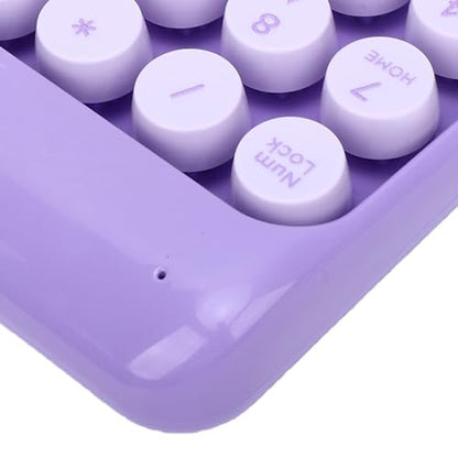 XUMIUZIY Wireless Number Pad, 2.4G / Bluetooth Numeric Keypad with Concave Dot Keycap, 18 Keys Mini Financial Accounting Number Keyboard for Laptop, PC (Purple) - color: Purple
