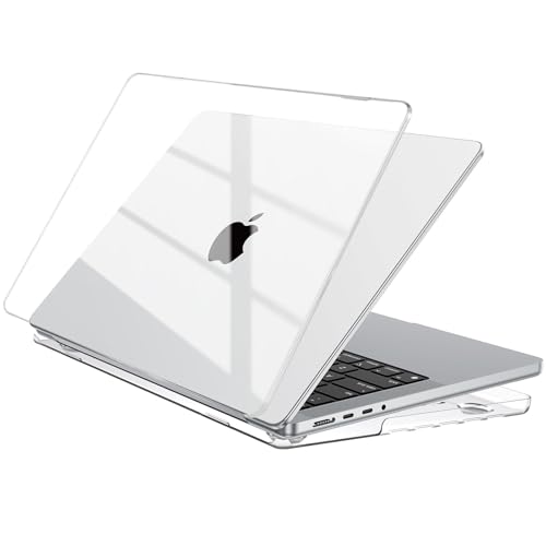 EooCoo Case for MacBook Pro 14 inch M5-M1 Pro/Max 2026-2021, Crystal Clear | Showcase Original Look & Logo, Sturdy Hard Shell Protection, Lightweight, Easy Snap-On, For Work, Study & Travel - color: Crystal Clear, size: Macbook Pro 14"
