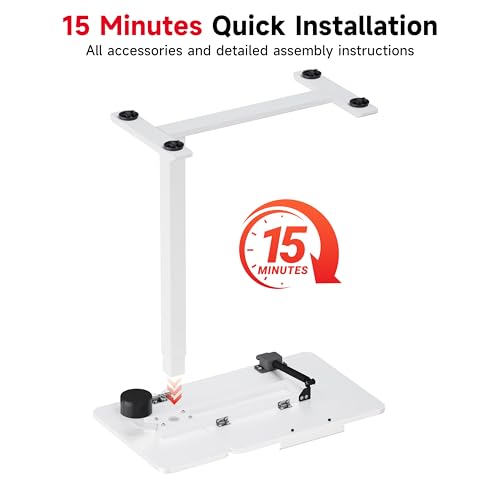 Okin Overbed Bedside Table with Wheels, Adjustable Medical Tilt Top Hospital Bed Table Over The Bed, Rolling Desk Mobile Standing Desk for Hospital Home Use (White) - color: White