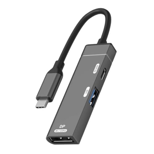 Type-C to Displayport 4K@120hz & USB 3.0 OTG & Charger USB-C to Standard DP Converter Monitor Multiport Adapter with Female PD 60W Power Port - style: Displayport 120hz+OTG+PD