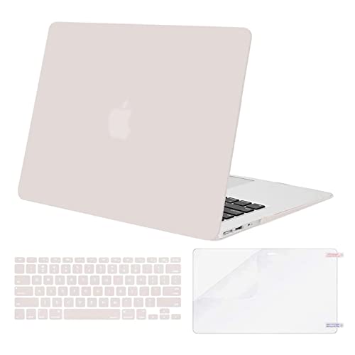 MOSISO Case Compatible with MacBook Air 13 inch A1369 A1466, Rock Gray | Plastic Hard Shell & Keyboard Cover & Screen Protector Compatible with MacBook Air 13 (Older Version 2010 - end 2017) - color: Rock Gray