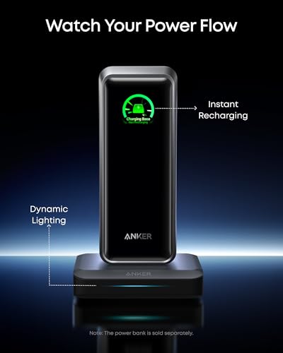 Anker Charging Base for Prime Power Banks with Pogo Pin, 150W Max | Powers Up to 4 Devices, for MacBook Pro / Air, Dell, iPhone 17 / 16 Series, Samsung, and More (Power Bank Not Included)