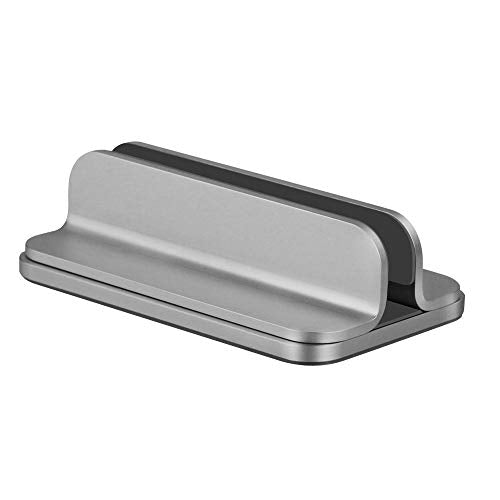 DrewChan Aluminum Vertical Stand with Adjustable Width Base, Fits All MacBook, Surface, Chromebook and Gaming Laptops (up to 17.3") - color: Grey