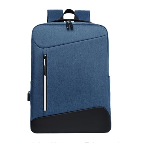 Men Business Laptop Backpack, Waterproof Travel Backpack | with USB Charging Port, College School Computer Bag, for Work Carry - color: Blue
