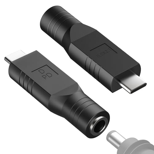PLEASANTLY 2 Starlink Mini USB C Adapters, Dc 5.5 X 2.1mm Female to Type-C Male Power Cord Adapter, Compatible with 20v/65w+Type-C Pd Source(USB-CtoDC5521)