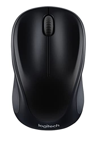 Logitech M317 Compact Ambidextrous 2.4 GHz Wireless Mouse - Black | Ambidextrous with 2.4 GHz USB-A Nano Receiver, 1000 dpi optical tracking, 12-months battery life, PC, Mac, laptop compatible - color: Black