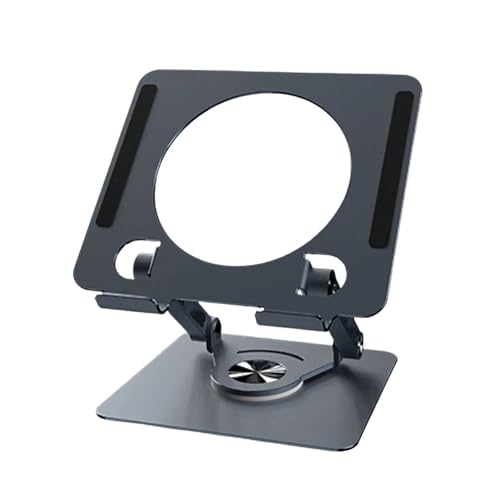 Portable Adjustable Laptop Holder 360 Degree Rotation Enhanced Cooling Travel Laptop Rack - color: Gray