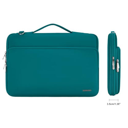DOMISO 14 inch Laptop Case Sleeve Protective Cover Compatible with MacBook Air 15 M4 M3 M2,MacBook Pro,14-15 inch HP Dell ASUS Lenovo Chromebook,Waterproof Computer Bag with Shoulder Strap,Turquoise - color: Turquoise, size: 14 inch