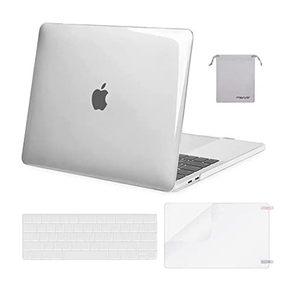 MOSISO Compatible with MacBook Pro 15 inch Case A1990 A1707, Crystal Clear | Protective Crack-Resistant Plastic Peony Hard Shell Case&Keyboard Cover Skin& Screen Protector - color: Crystal Clear
