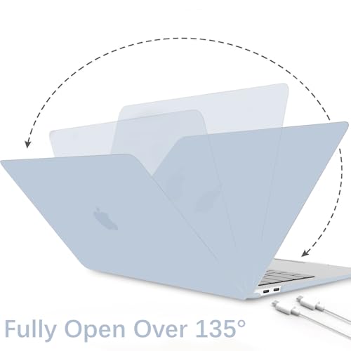 B BELK Compatible with MacBook Air 13 inch Case M1 2021 2020 2019 2018 | Matte Plastic Hard Shell for MacBook Air 13.3 inch Case A2337 A2179 A1932 with Keyboard Cover & Screen Protector, Baby Blue - color: Baby Blue