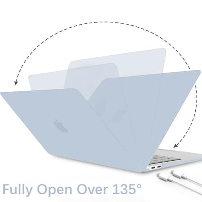 B BELK Compatible with MacBook Air 13 inch Case M1 2021 2020 2019 2018 | Matte Plastic Hard Shell for MacBook Air 13.3 inch Case A2337 A2179 A1932 with Keyboard Cover & Screen Protector, Baby Blue - color: Baby Blue