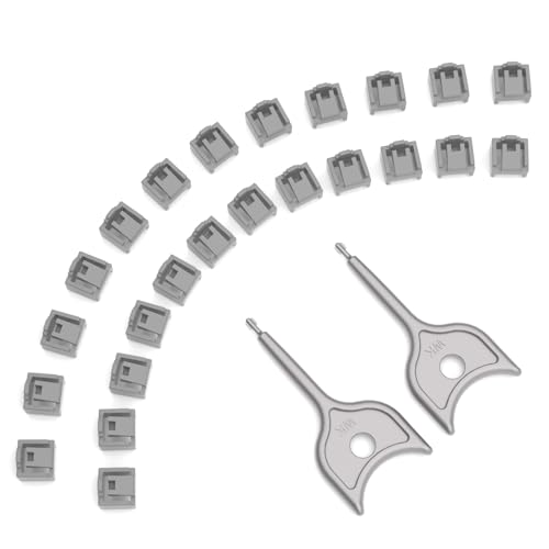 24-Pack RJ45 Port Locks with 2 Keys,Security Network Port Lock & Dust Cover,Female RJ45 Connector Blocker Cap Protector for Computers, Servers,Routers & More (Grey) - color: Grey, size: 24+2