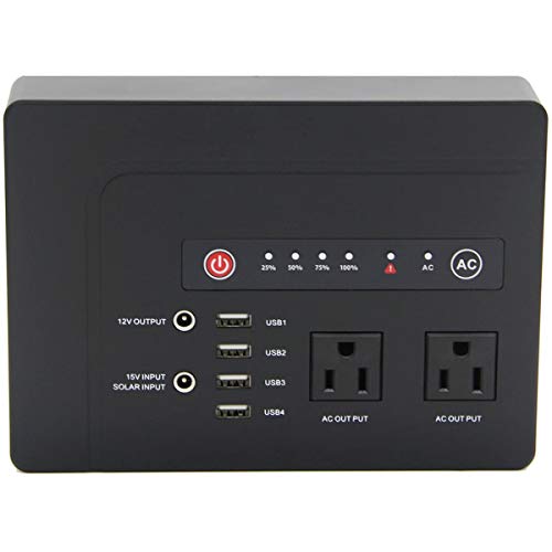 powkey 200W Portable Power Bank with AC Outlet 120V, 146Wh Power Station | Rechargeable Backup Lithium Battery Powered, Pure Sine Wave AC Outlet for Outdoor RV Trip Travel Home Office Emergency - color: Black