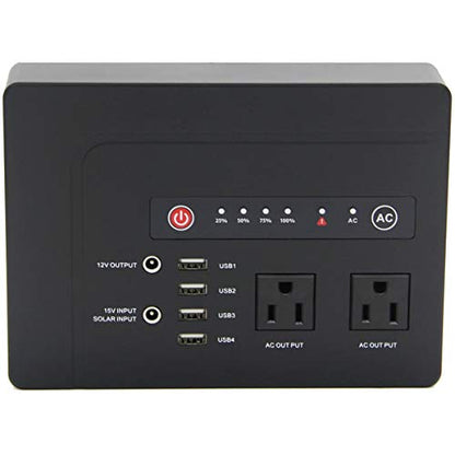 powkey 200W Portable Power Bank with AC Outlet 120V, 146Wh Power Station | Rechargeable Backup Lithium Battery Powered, Pure Sine Wave AC Outlet for Outdoor RV Trip Travel Home Office Emergency - color: Black