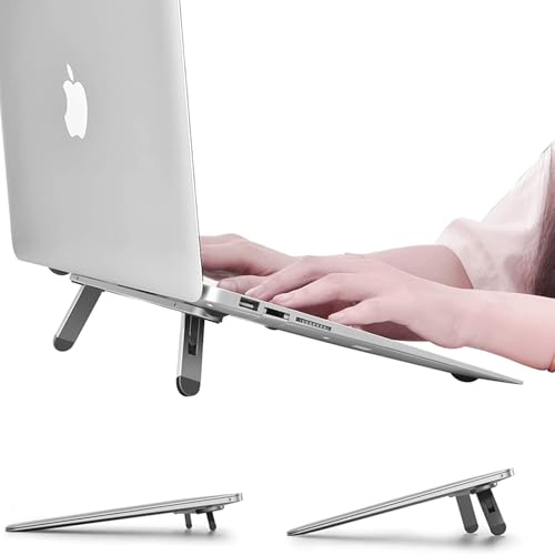 Laptop Stand for Desk,Laptop Cooling Stand,Keyboard Riser, Ergonomic Laptops Elevator for Desk, Laptop Riser Compatible with MacBook Air Pro, with Dell, with HP, More 10-15.6” Laptops - color: Grey, size: Y01