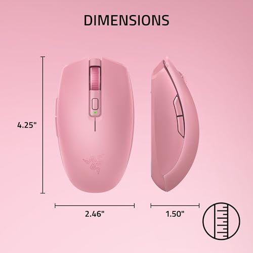Razer Orochi V2 Wireless Gaming Mouse, PC & Mac, Portable, 60g, Quartz Pink | Bluetooth & 2.4GHz Wireless Connectivity, 18K DPI, Up to 1100 Hr Battery Life - color: Quartz