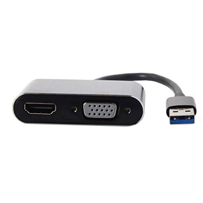 JSER USB 3.0 & 2.0 to HDMI & VGA HDTV Adapter Cable External Graphics Card Compatible for Windows Mac Laptop - style: USB3.0 to HDMI+VGA