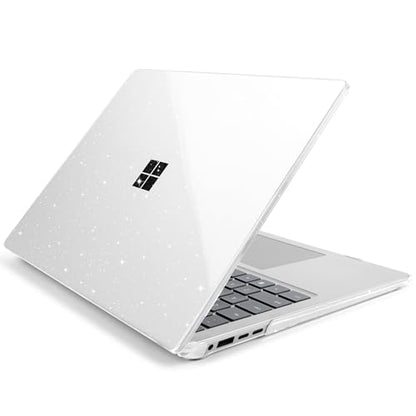 Batianda Glitter Case for Surface Laptop 13.8 Inch 2024-2026, Starry Clear | Fits Surface Laptop 7th/8th for Business, Subtle Glitter Mist Finish, 1.2mm Lightweight Ultra-Slim Hard Shell 4-in-1 Bundle - color: Bling Clear
