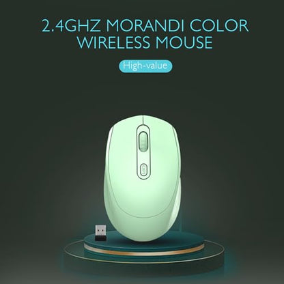 ONE-UP Wireless Mouse, 2.4G, Silent, USB Nano Receiver for Laptop, Chromebook, PC, Mac, Windows and School Work （Green） - color: Green