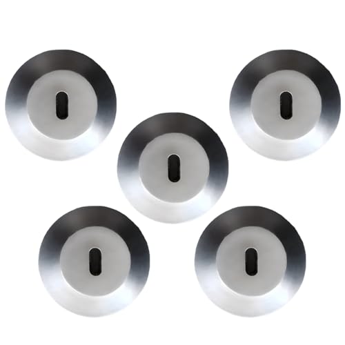 5 Pcs Laptop Lock, Silver Zinc Alloy Anti-Theft Clasp, Adhesive Security Anchor Plate for Tablets and Notebooks, Easy Install, 1.3 in / 3.4 cm