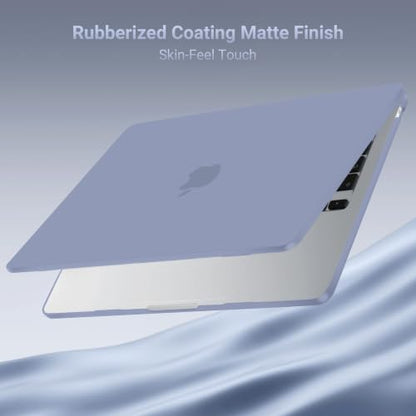 MOSISO Compatible with MacBook Air 13 inch Case M5 2026 M4 M3 M2 2025-2022 | A3449 A3240 A3113 A2681, Hard Shell&Keyboard Cover&Screen Film&Pouch for MacBook Air 13.6 inch Case, Lavender Gray - color: Lavender Gray
