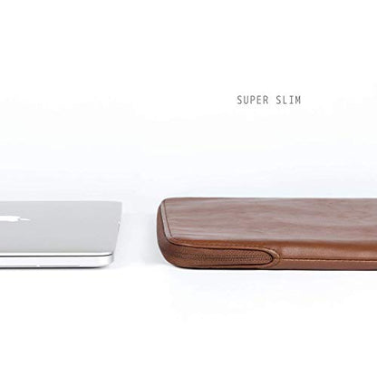 Comfyable Slim Protective Laptop Sleeve Compatible with 13/14 Inch MacBook Air & MacBook Pro M5/M4/M3/M2 Pro/Max 2026, Mac Travel Case, Laptop Pouch, Slim PU Leather Cover, Brown - color: Brown, size: For 13.3"-14" Mac Pro / Mac Air