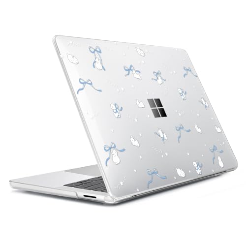 Case for 2024 Microsoft Surface Laptop 13.8 inch Touchscreen (7th Edition) Model: 2036, Protective Plastic Hard Shell Case + Keyboard Cover + Screen Protector + Webcam Cover, Bunny - color: Bunny