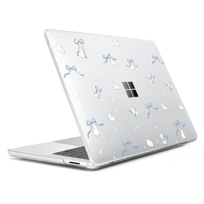 Case for 2024 Microsoft Surface Laptop 13.8 inch Touchscreen (7th Edition) Model: 2036, Protective Plastic Hard Shell Case + Keyboard Cover + Screen Protector + Webcam Cover, Bunny - color: Bunny