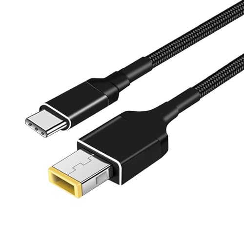 USB C to Slim-Tip Laptop Charging Cable, Type C Male to Square Converter Adapter 6.5ft 100W PD Power Charger Supply Extension Cord for LEN0V0 Yoga T470s T470 T460s T450 T450s ThinkPad X1