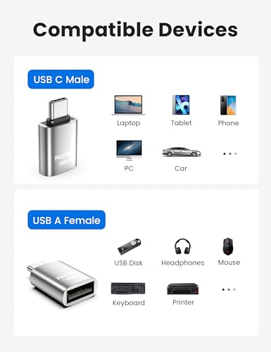 USB to USB C Adapter Combo 10 Pack,USBA to USBC OTG Adapter,Sliver | USB to USBC Adapter,Compatible with MacBook Pro/Air,for iPhone 17/16/15 Pro Max,iPad,Samsung Galaxy S23/S24/S25 - color: Sliver