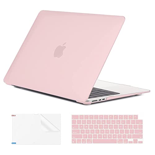 EooCoo Case for MacBook Air 15 inch M5 M4 M3 M2 2026-2023, Matte Pink | Easy to Install, Sturdy, Plastic Hard Shell Case & Keyboard Cover & Screen Protector, Model: A3448 A3241 A3114 A2941 - color: Matte Pink