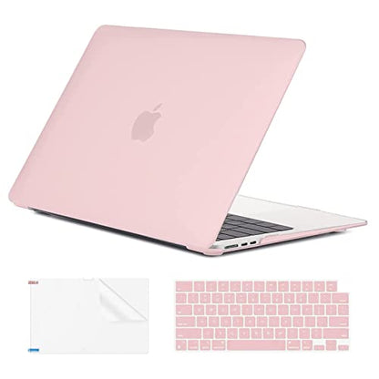 EooCoo Case for MacBook Air 15 inch M5 M4 M3 M2 2026-2023, Matte Pink | Easy to Install, Sturdy, Plastic Hard Shell Case & Keyboard Cover & Screen Protector, Model: A3448 A3241 A3114 A2941 - color: Matte Pink