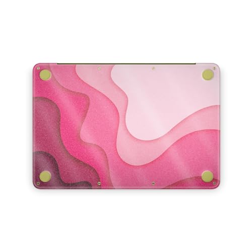 Glossy Glitter Laptop Skin Compatible with Apple MacBook Neo - Papercraft Magenta - Premium 3M Vinyl Protective Wrap Decal Cover - Easy to Apply | Crafted in the USA by MightySkins - color: Papercraft Magenta, size: MacBook Neo Full Cover Skin, style: Glo
