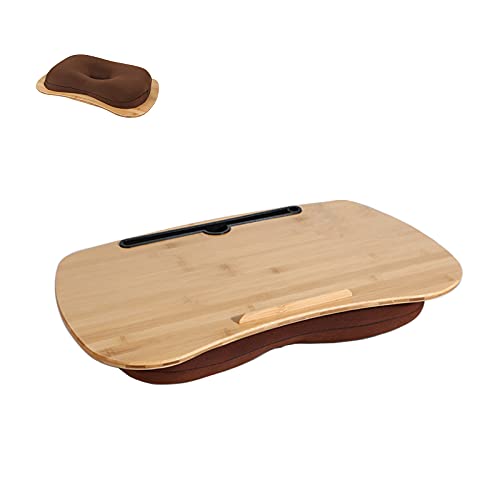 SUMISKY Lap Desk-Portable Laptop Table with Cushion Bamboo Platform Phone Holder L(21.6"x13.8") - size: L(21.6"x13.8") without Additional Accessories