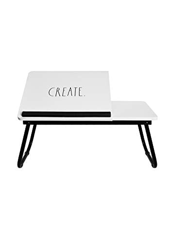 Rae Dunn Folding Laptop Lap Desk - Wooden Work Table and Stand for Couch, Bed and Sofa Computer Use - Folding Legs, Adjustable Tilt - Use as Reading and Breakfast Tray