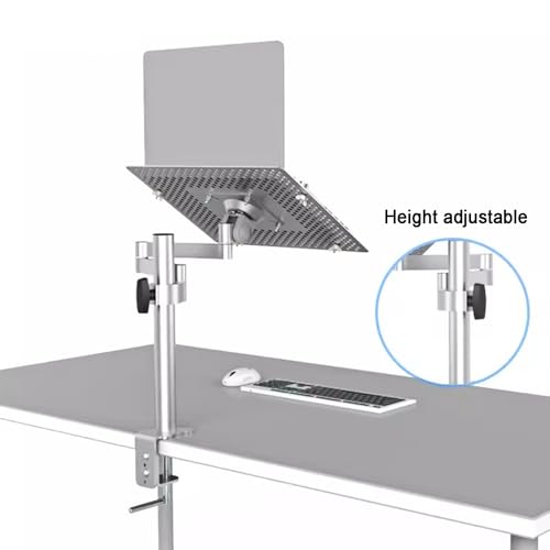 Arm Mount for Desk,Monitor/Laptop Stand,Full Motion Articulating Notebook Tray,w/Vented Cooling Platform,Holds Up to 8kg,for Office