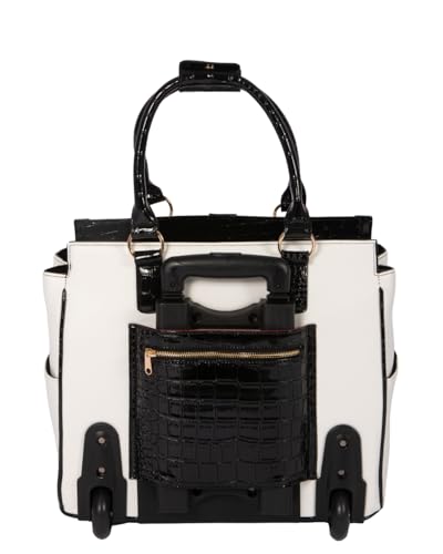 JKM and Company Alligator Compatible With Computer iPad, Laptop Tablet Rolling Tote Bag Briefcase Carryall Bag | Compatible With - style: Starlet