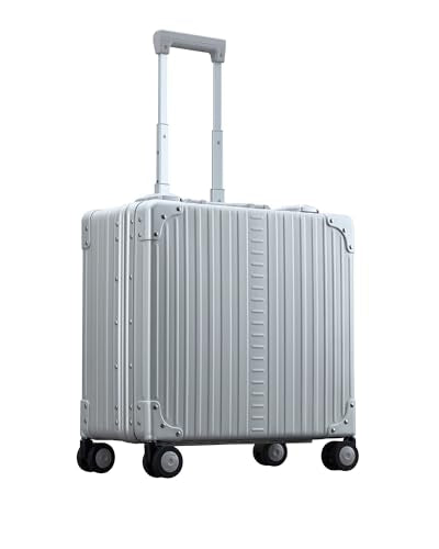 All Aluminum Lightweight 17" Deluxe Rolling Laptop Catalog Case for Men and Women | Vertical Opening Carry-On Bag with TSA Locks and Aircraft-Grade Aluminum Frame - Optimal Travel Companion (Platinum) - color: Platinum
