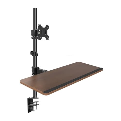 Monitor Stand Single Monitor Desk Mount with Keyboard Tray, Height adjustable Monitor Mount arm with C-Clamp Base for most 17"-40" Screens, Holds up to 29.7 lbs monitor stand desk arm(17"-27") - size: 17"-27"
