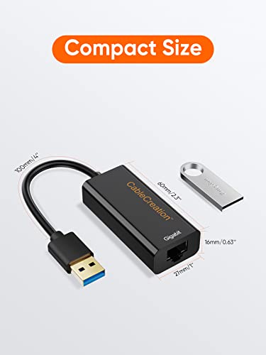 CableCreation USB 3.0 Gigabit Adapter 2-Pack, USB to RJ45 Network Adapter | Supporting 10/100/1000 Mbps Compatible with Nintendo Switch, Windows, Mac, macOS, Linux, Black - size: 2Pack