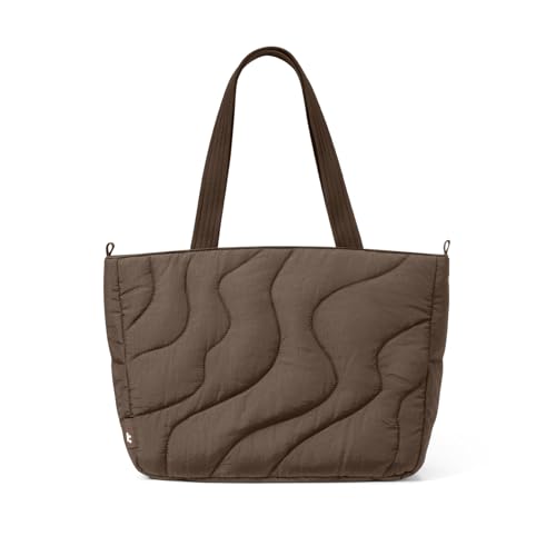 tomtoc Puffy Laptop Tote Bag for Women 10L/13.5/17.5L, Puffer Work Tote with Padded Laptop Compartment for 13-16-inch Laptop - color: Earthshade, size: Medium - 13.5L