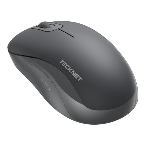 TECKNET 2.4GHz White Wireless Mouse,Suitable for Small to Medium Hands | Laptop Mouse 3 Adjustable DPI Office Cordless USB Mice with Receiver,Compact & Easy to Carry Quiet Clicking - color: Gray