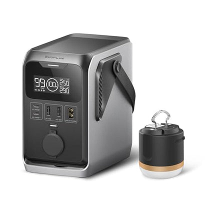 EF ECOFLOW TRAIL 300 DC Portable Power Station with Camping Lamp | 288Wh LiFePO4 Power Bank, Solar Generator, for Camping, Travel, and Emergency Power - style: TRAIL 300+CAMPING LIGHT
