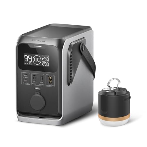 EF ECOFLOW TRAIL 300 DC Portable Power Station with Camping Lamp | 288Wh LiFePO4 Power Bank, Solar Generator, for Camping, Travel, and Emergency Power - style: TRAIL 300+CAMPING LIGHT