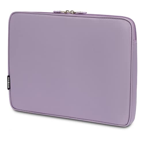 SwissGear Padded Zippered Laptop Sleeve, Micro-Twill Laptop Case with Zippered Front Compartment & Fleece Lining - color: Lilac, size: 16-Inch