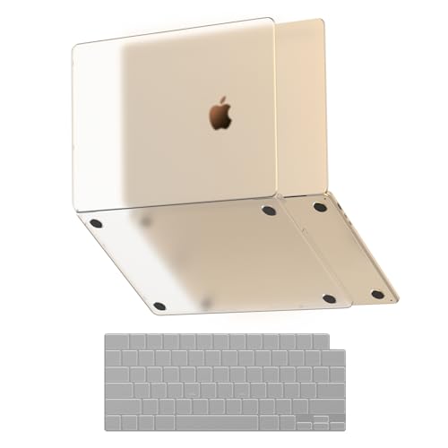 Soonjet for MacBook Air 15 inch Case, M5 M4 M3 M2 2026-2023 Keyboard Cover | 100% Color Match, Matte Starlight Clear, Anti Crack & Fingerprint & Scratch, Ultra Thin & Light, Protective Laptop Hard Shell - color: Frost Starlight
