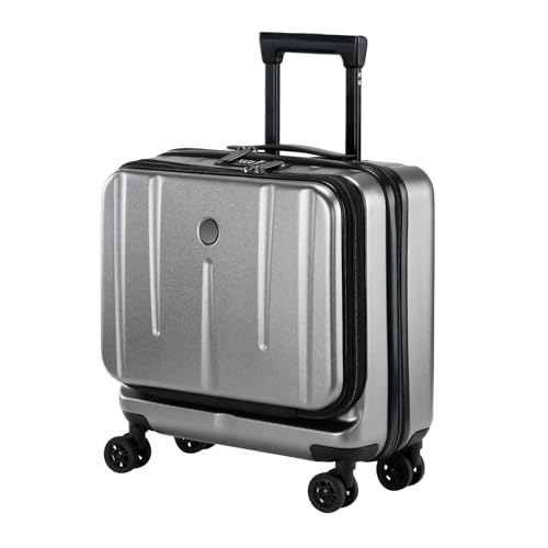 16 Inch Carry On Luggage with 2 Compartments for 14” & 15” Laptop, 16.14*8*17.12” Rolling Briefcase, Lightweight Hardshell ABS+PC Suitcase with Spinner Silent Wheels, for Business Trip, Dark Gray - color: Gray, size: 16 Inch